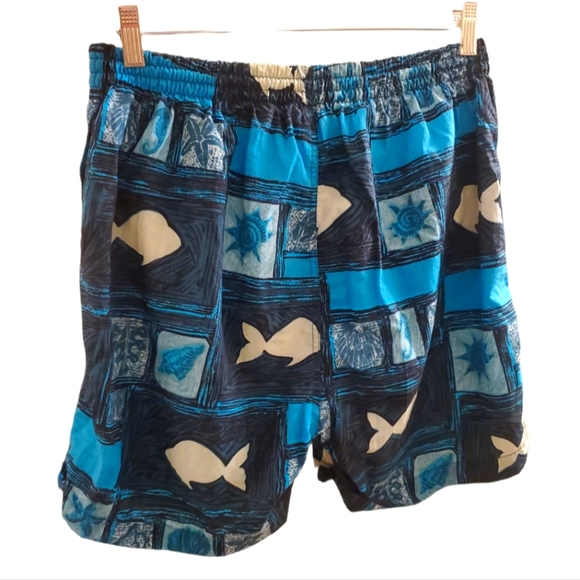 Vintage 90s G2000, swim trunks, net-lined, Men's L, blue - Picture 2 of 6